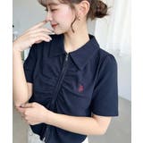U.S.POLO ASSN.ワンポイント刺繍Wジップギャザーえり付きカーデ | moment+ | 詳細画像37 