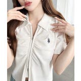 U.S.POLO ASSN.ワンポイント刺繍Wジップギャザーえり付きカーデ | moment+ | 詳細画像4 