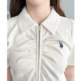 U.S.POLO ASSN.ワンポイント刺繍Wジップギャザーえり付きカーデ | moment+ | 詳細画像8 