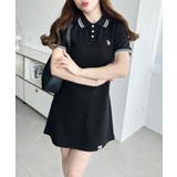 U.S.POLO ASSN.ワンポイント刺繍配色ライン半袖リブポロシャツワンピ | moment+ | 詳細画像9 