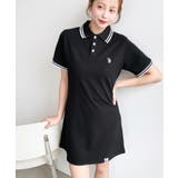 U.S.POLO ASSN.ワンポイント刺繍配色ライン半袖リブポロシャツワンピ | moment+ | 詳細画像18 
