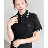 U.S.POLO ASSN.ワンポイント刺繍配色ライン半袖リブポロシャツワンピ | moment+ | 詳細画像20 
