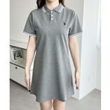 U.S.POLO ASSN.ワンポイント刺繍配色ライン半袖リブポロシャツワンピ | moment+ | 詳細画像18 