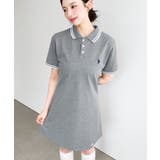 U.S.POLO ASSN.ワンポイント刺繍配色ライン半袖リブポロシャツワンピ | moment+ | 詳細画像28 