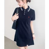 U.S.POLO ASSN.ワンポイント刺繍配色ライン半袖リブポロシャツワンピ | moment+ | 詳細画像31 