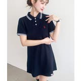 U.S.POLO ASSN.ワンポイント刺繍配色ライン半袖リブポロシャツワンピ | moment+ | 詳細画像32 