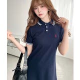 U.S.POLO ASSN.ワンポイント刺繍配色ライン半袖リブポロシャツワンピ | moment+ | 詳細画像49 