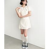 U.S.POLO ASSN.ワンポイント刺繍ギャザーヘンリーVネック半袖ワンピ | moment+ | 詳細画像9 