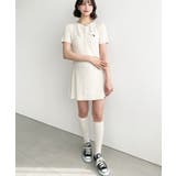 U.S.POLO ASSN.ワンポイント刺繍ギャザーヘンリーVネック半袖ワンピ | moment+ | 詳細画像10 