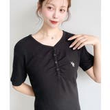 U.S.POLO ASSN.ワンポイント刺繍ギャザーヘンリーVネック半袖ワンピ | moment+ | 詳細画像20 