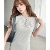 U.S.POLO ASSN.ワンポイント刺繍ギャザーヘンリーVネック半袖ワンピ | moment+ | 詳細画像28 