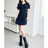 U.S.POLO ASSN.ワンポイント刺繍ギャザーヘンリーVネック半袖ワンピ | moment+ | 詳細画像27 