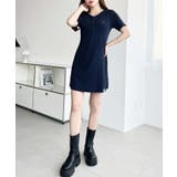 U.S.POLO ASSN.ワンポイント刺繍ギャザーヘンリーVネック半袖ワンピ | moment+ | 詳細画像28 