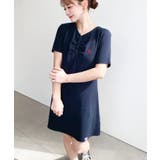 U.S.POLO ASSN.ワンポイント刺繍ギャザーヘンリーVネック半袖ワンピ | moment+ | 詳細画像46 