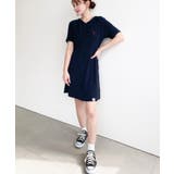 U.S.POLO ASSN.ワンポイント刺繍ギャザーヘンリーVネック半袖ワンピ | moment+ | 詳細画像49 
