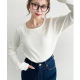 デコルテクルーネック長袖リブトップス | moment+ | 詳細画像13 