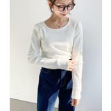 デコルテクルーネック長袖リブトップス | moment+ | 詳細画像14 