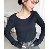 デコルテクルーネック長袖リブトップス | moment+ | 詳細画像29 