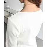 デコルテスクエアネック長袖リブトップス | moment+ | 詳細画像10 