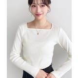 デコルテスクエアネック長袖リブトップス | moment+ | 詳細画像13 