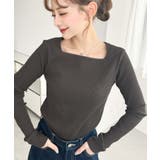 デコルテスクエアネック長袖リブトップス | moment+ | 詳細画像20 