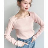 デコルテスクエアネック長袖リブトップス | moment+ | 詳細画像32 