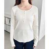 デコルテヘンリーネック長袖リブトップス | moment+ | 詳細画像13 