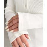 デコルテヘンリーネック長袖リブトップス | moment+ | 詳細画像14 