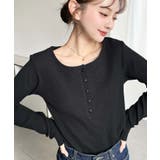 デコルテヘンリーネック長袖リブトップス | moment+ | 詳細画像17 