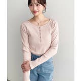 デコルテヘンリーネック長袖リブトップス | moment+ | 詳細画像39 