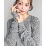 クルーネック袖ギャザー長袖シアークレープトップス | moment+ | 詳細画像13 