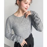 クルーネック袖ギャザー長袖シアークレープトップス | moment+ | 詳細画像15 