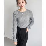 クルーネック袖ギャザー長袖シアークレープトップス | moment+ | 詳細画像16 