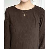 クルーネック袖ギャザー長袖シアークレープトップス | moment+ | 詳細画像24 