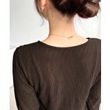 クルーネック袖ギャザー長袖シアークレープトップス | moment+ | 詳細画像26 