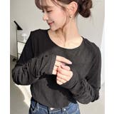 クルーネック袖ギャザー長袖シアークレープトップス | moment+ | 詳細画像8 