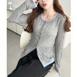 配色レイヤードライクシアークレープカーディガン | moment+ | 詳細画像10 