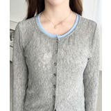 配色レイヤードライクシアークレープカーディガン | moment+ | 詳細画像13 