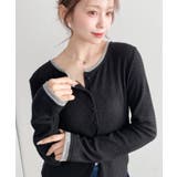 配色レイヤードライクシアークレープカーディガン | moment+ | 詳細画像2 