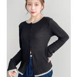 配色レイヤードライクシアークレープカーディガン | moment+ | 詳細画像3 