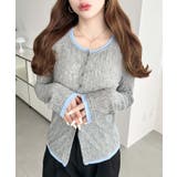 配色レイヤードライクシアークレープカーディガン | moment+ | 詳細画像6 