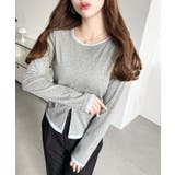 配色レイヤードライクセンタースリットシアープルオーバー | moment+ | 詳細画像12 