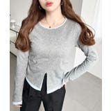 配色レイヤードライクセンタースリットシアープルオーバー | moment+ | 詳細画像14 