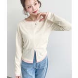 配色レイヤードライクセンタースリットシアープルオーバー | moment+ | 詳細画像6 