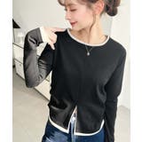 配色レイヤードライクセンタースリットシアープルオーバー | moment+ | 詳細画像8 