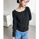 配色レイヤードライクヘンリーネックシアーロンT | moment+ | 詳細画像11 