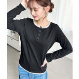 配色レイヤードライクヘンリーネックシアーロンT | moment+ | 詳細画像12 