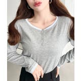 配色レイヤードライクヘンリーネックシアーロンT | moment+ | 詳細画像13 