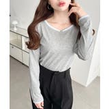 配色レイヤードライクヘンリーネックシアーロンT | moment+ | 詳細画像14 