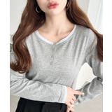 配色レイヤードライクヘンリーネックシアーロンT | moment+ | 詳細画像15 